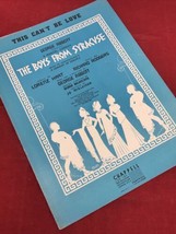 The Boys From Syracuse - This Can&#39;t Be Love 1938 Vintage Sheet Music - $7.87