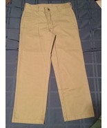 Boys Size 16 Regular George pants uniform khaki flat front button New  - £8.77 GBP