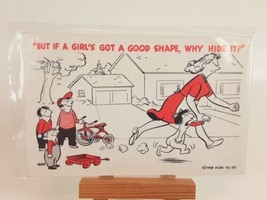 VTG 1958 GAD Cartoon Postcard Funny Girl&#39;s No Clothes Humor FCBG NO. 93 - £7.44 GBP