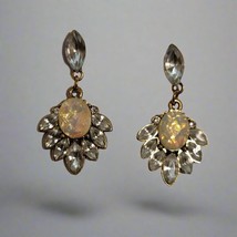 Gold Tone Rhinestone Earrings - $91.22 MXN