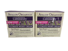 2x Avalon Organics Lavender Luminosity Ultimate Night Cream 2 oz Discontinued - £70.92 GBP