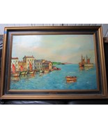 T.L. NOVARETTI ORIGINAL OIL PAINTING PROFESSIONALLY FRAMED HARBOR - $48,131.54 MXN