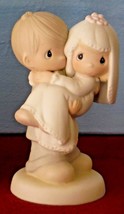 Wedding Couple Figurine Cake Topper BLESS YOU TWO 1982  Precious Moments E-9255 - £38.27 GBP