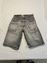 Evolution in Design Gray Denim Shorts Mens Waist 34” Vintage 90s Baggie - £9.29 GBP