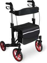 3-in-1 Folding Rollator Walker with Adjustable Handles and Seat Backrest for ... - £241.30 GBP