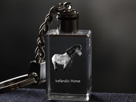 Icelandic horse, Horse Crystal Keyring, Keychain, High Quality, Exceptional Gift - $21.99