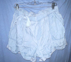 Aerie Soft Comfy Light Blue Shorts Size XL Side Pockets And Cloth Belt; Wrinkled - £13.18 GBP