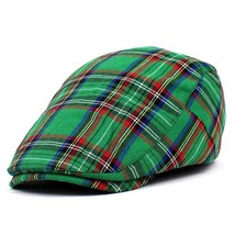 French Style Cap Plaid Beret Women Spring Summer Cotton Irish Red Green Peaky Bl - £111.90 GBP