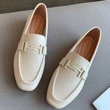 Casual Loafers Pu Leather Buckle Women Flat Spring Autumn Fashion Luxury Designe - £39.49 GBP