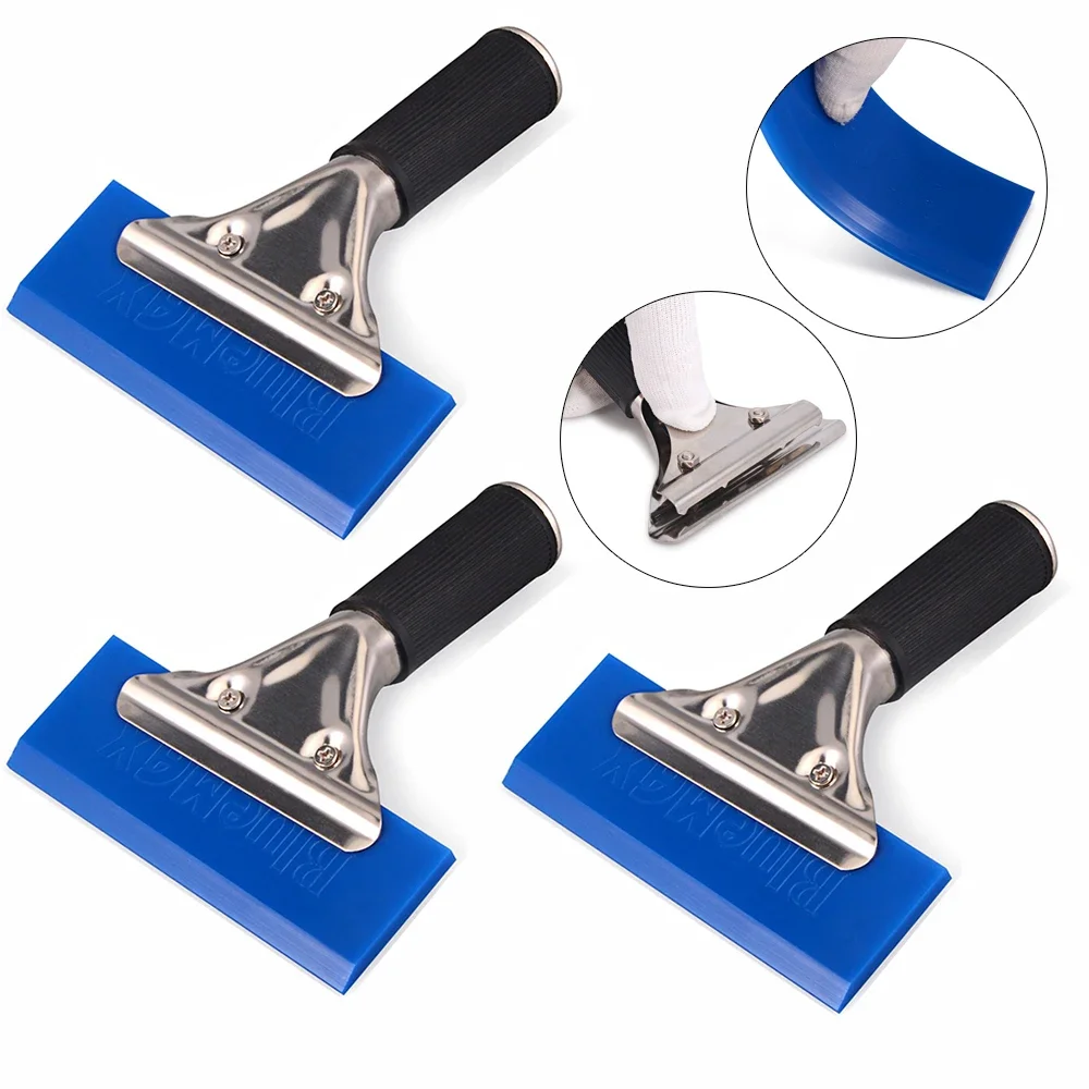 1pc BlueMax Rubber Scraper Blades Shovel Handle Window Tint Glass Wash Cleaning - £12.85 GBP