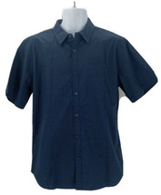 Beverly Hills Polo Club Men's Shirt Blue Geometric Short Sleeves Cotton Blend L - £22.44 GBP