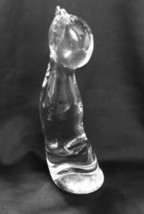 VTG Clear Pressed Glass Sitting Cat Paperweight Figurine Art Glass (5in X 1.5in) - £9.85 GBP