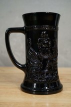 Vintage Indiana Glass by TIARA Black Amethyst Tavern Beer Stein Relief Mug - $15.98