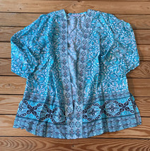 Susan graver NWOT Women’s printed woven open front cardigan size S jade x5 - £12.78 GBP