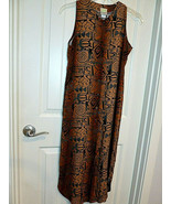 KALAHEO Rayon Brown Black Hawaiian Print Dress button front inset pocket XS - $33.83 CAD