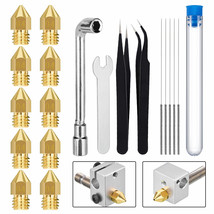 3D Printer Extruder Nozzle Cleaning Tool Kit W/Nozzles+Needles+Tweezers+Wrenches - £14.42 GBP