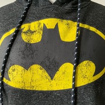 Dc Comics Mens Batman Distressed Mingled Hoddie Sweatshirt Top Pockets Euc S - £18.04 GBP