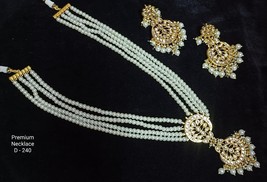 Kundan Meena Wear Latest Muslim Punjabi Bridal Earrings Jewelry Necklace... - $50.96