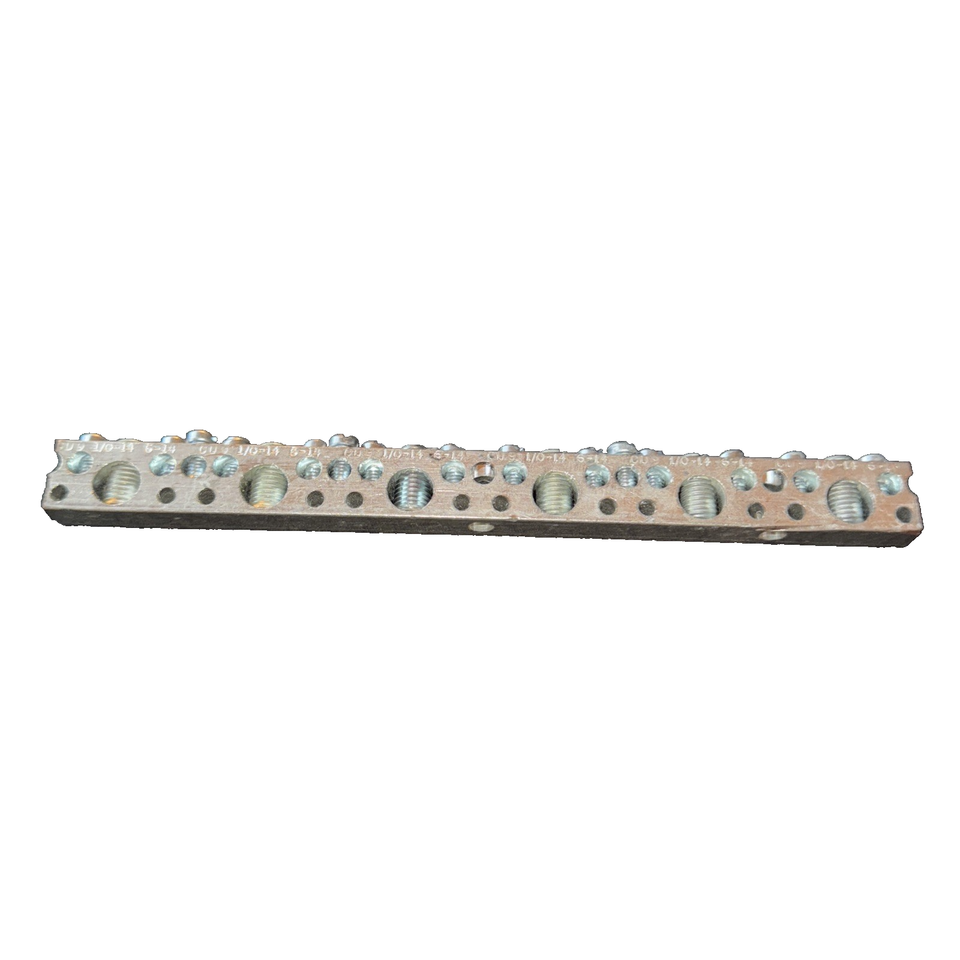 ILSCO NB16 SOLID GROUND NEUTRAL 7&quot; BAR CU9 21 HOLE 1/0 - #14 NBCE-0615-2 - $7.16