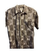 Cooke Street Honolulu Men’s L Brown Tribal SS Button Down Cotton Hawaiia... - $19.80