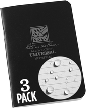 Rite in the Rain Weatherproof Mini-Stapled Notebook, 3 1/4&quot; X 4 5/8&quot;, Black Cove - £14.42 GBP