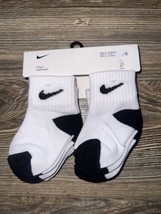 NIKE Boys Socks Ankle Cushioned Athletic Kids Ankle 6 Pack Shoe Size 2C.... - $15.84