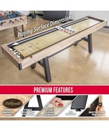 Pre-Assembled Premium 9Ft Shuffleboard Table w/ 8 Easy-Glide Pucks + Acc... - £889.90 GBP