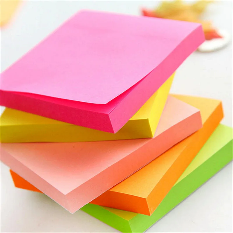 Play 100 sheets 76*76mm Size color paper Memo Pad Sticky Notes Bookmark Point it - £23.65 GBP