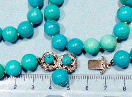 RARE Authentic Art Deco natural Untreated turquoise palladium antique necklace - £7,046.12 GBP