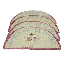 4 Vintage Place Mats Country Home Classics by Ameritex Home Sweet Home Half Moon - £10.50 GBP