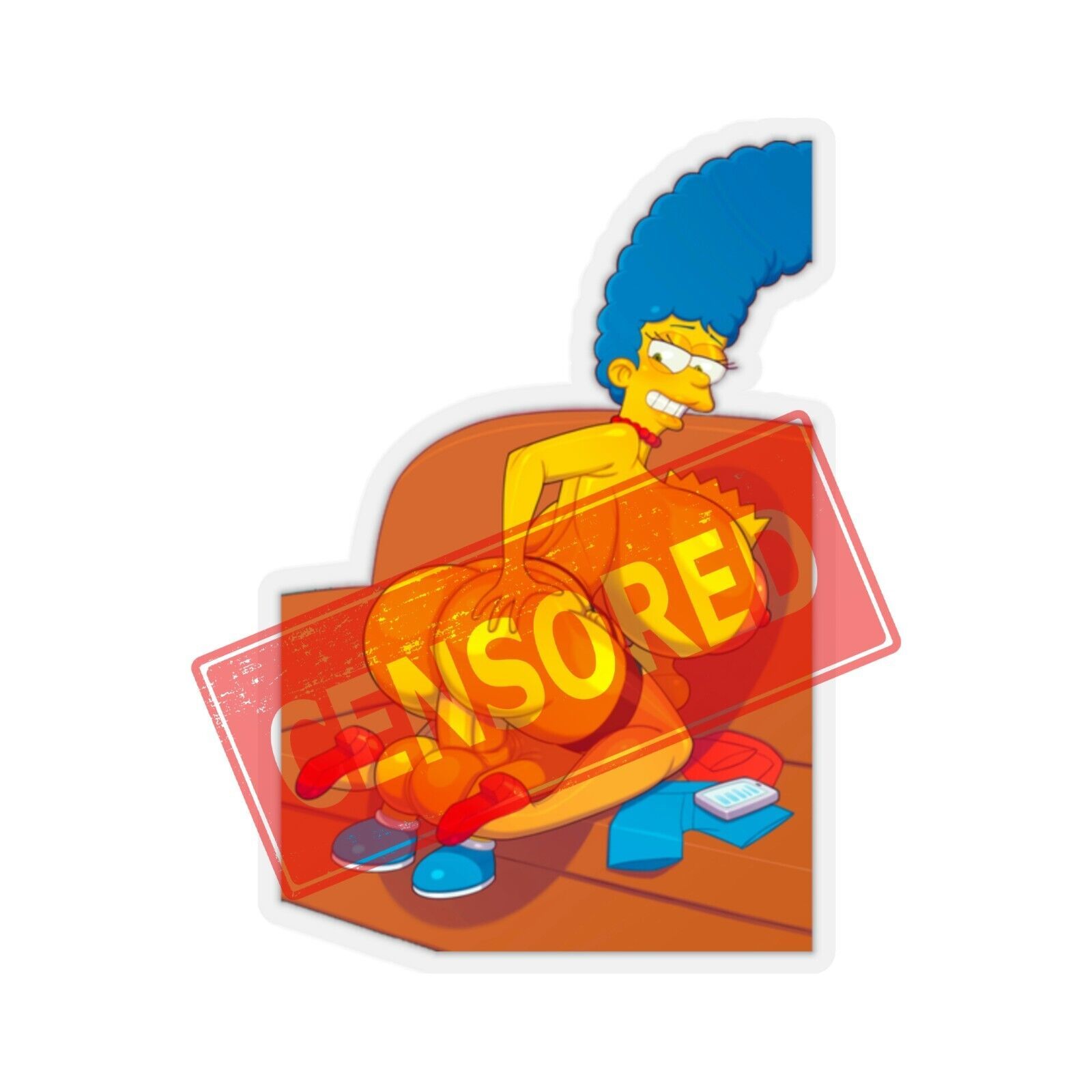 Erotic H Sticker: Marge x Bart (2 Versions)