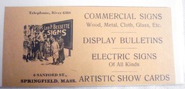 1918 Ad Leo P. Bessette Signs Springfield, Mass. - £6.36 GBP