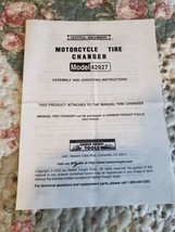 Central Machinery Motorcycle Tire Changer Model #42927 - $3.95