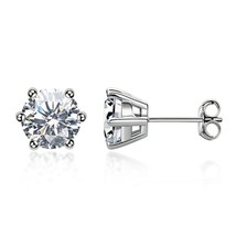 OEVAS Real 1 Carat D Color Moissatine Stud Earrings For Women 18K Gold Color 100 - £60.61 GBP