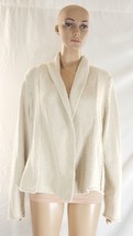 Eileen Fisher Beige Open Front Cardigan Sweater Shawl Collar Womens Large - £33.88 GBP