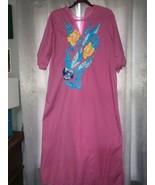 Vintage Indian kurta Maxi dress Tunic Pink Embroidered Single stitched  - $277.88 MXN