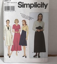 Simplicity 8811 Ladies Plus Size 10-16 Dress w/ Slightly Flared Skirt Uncut - £4.68 GBP