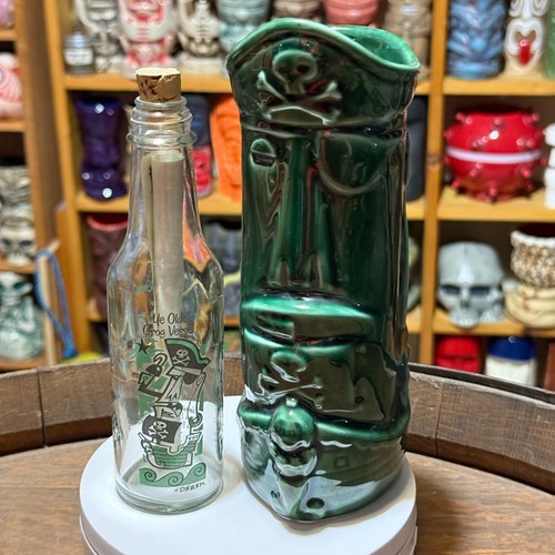 Ol&#39; Eine Eyed Moai Tiki Oasis 5 Derek Yaniger Becher + Banknote Flasche - $233.88