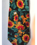 Vintage Paws Addiction Men&#39;s Tie, Garfield &amp; Sunflowers, Polyester Fun C... - $8.81