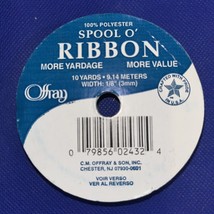 Vintage Offray maroon 7/8” Wide x 21 ft Ribbon on 1&quot; Wide x 3&quot; Round Spool - $4.16