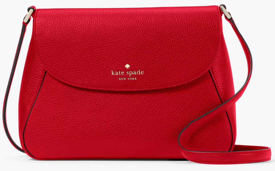 Kate Spade Monica Medium Flap Crossbody Bag Red Leather Purse KC465 NWT $329