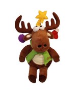 2010 Christmas Moose Plush Stuffed Animal Green Scarf Star Stocking Orna... - £18.34 GBP