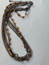 Vintage Premier Designs Multistrand Tiny Silvertone Bead Goldtone Chain &amp; Croche - £11.76 GBP