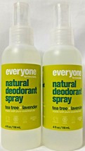 2x EO Everyone Natural Deodorant Spray Tea Tree+Lavender 4 oz. Each  - £19.94 GBP