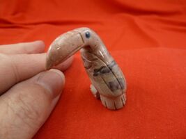y-bir-to-44) little tan red Toucan tropical bird soapstone carving love ... - $8.99