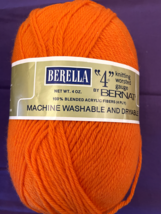 Bernat - Berella 4 worsted weight Acrylic yarn color 8954 Orange - £2.42 GBP