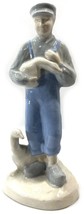 Vintage Holland Mold Blue &amp; White Dutch Boy with Goose Country Living De... - €10,27 EUR