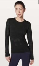 Lululemon Women Breeze By Long Sleeve SIZE 6 Crew Pullover Black Lightwe... - $39.99