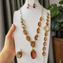Big Stone Jewelry Sets Gemstone Color Change for Women Wedding Engagment Party G - £172.27 GBP