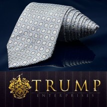 DONALD TRUMP President Signature Collection Silk Necktie Silver 59.5” - $101.20